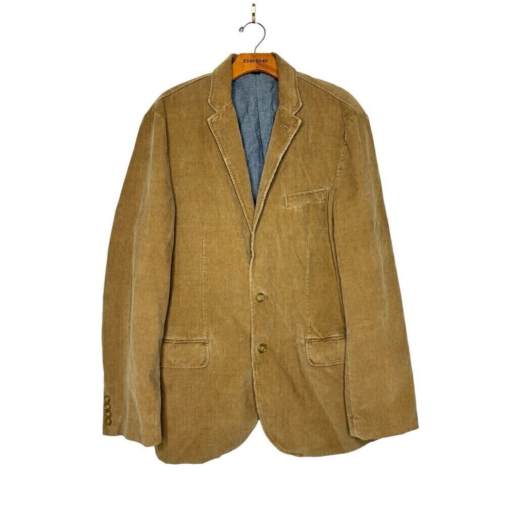 J.Crew Jacket Mens Tan Brown Corduroy Sport Coat Sz L Button Ludlow Split Tail